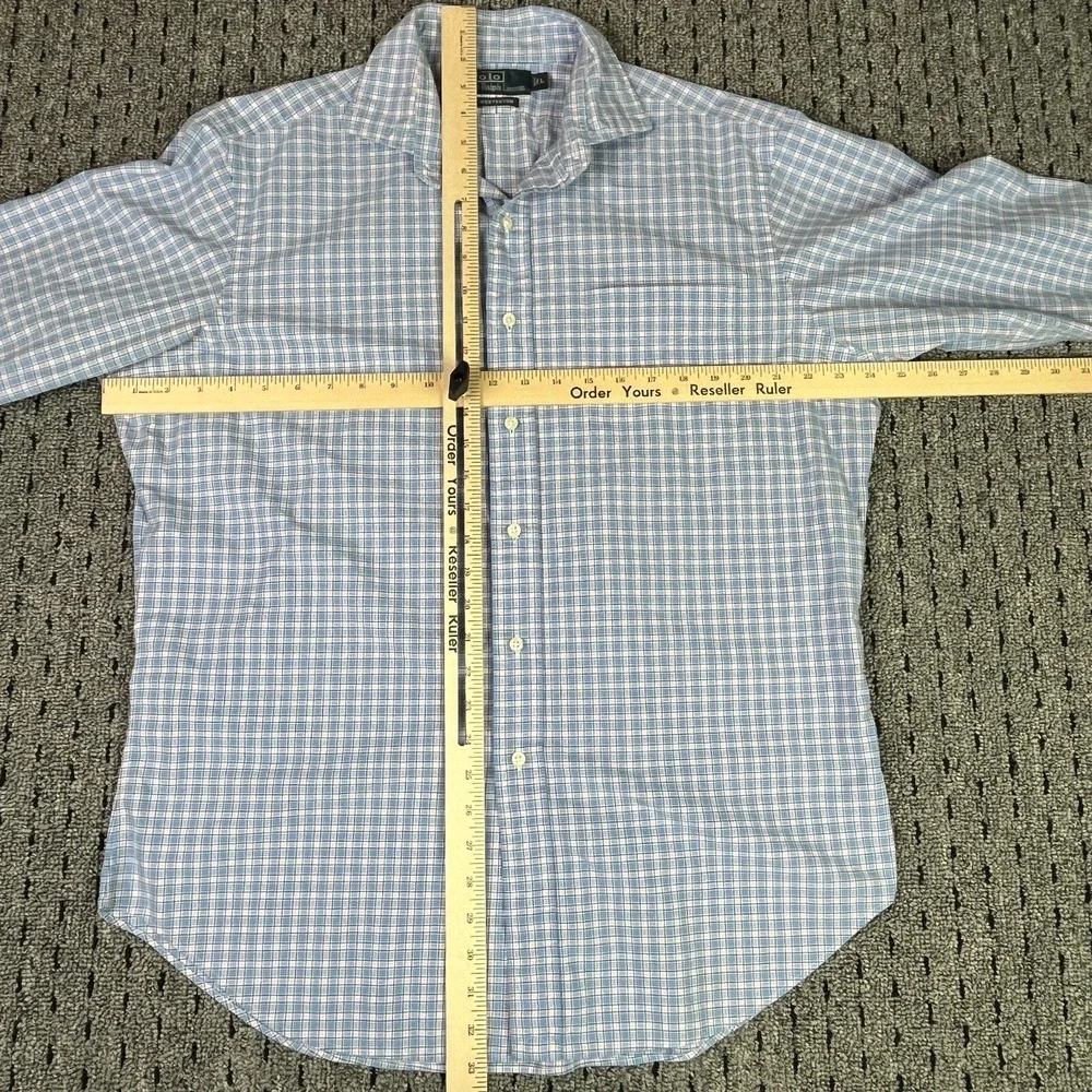 Polo Ralph Lauren Westerton Plaid Check Mens Long Sleeve Large L Blue Pink White